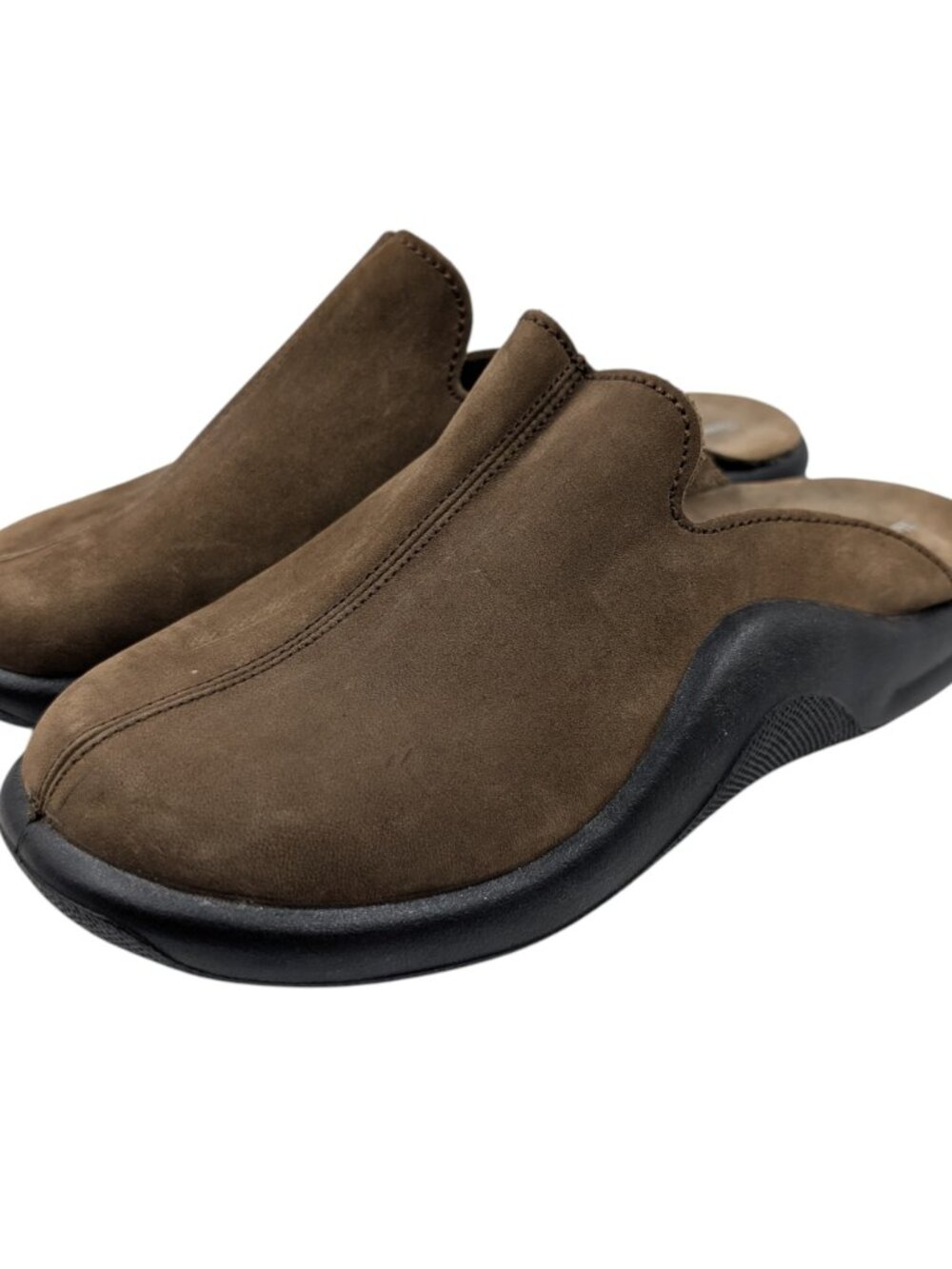 Hammacher Schlemmer Womens Sz 36/ 5.5-6 Walk On Air Brown Suede In/Out Slipper